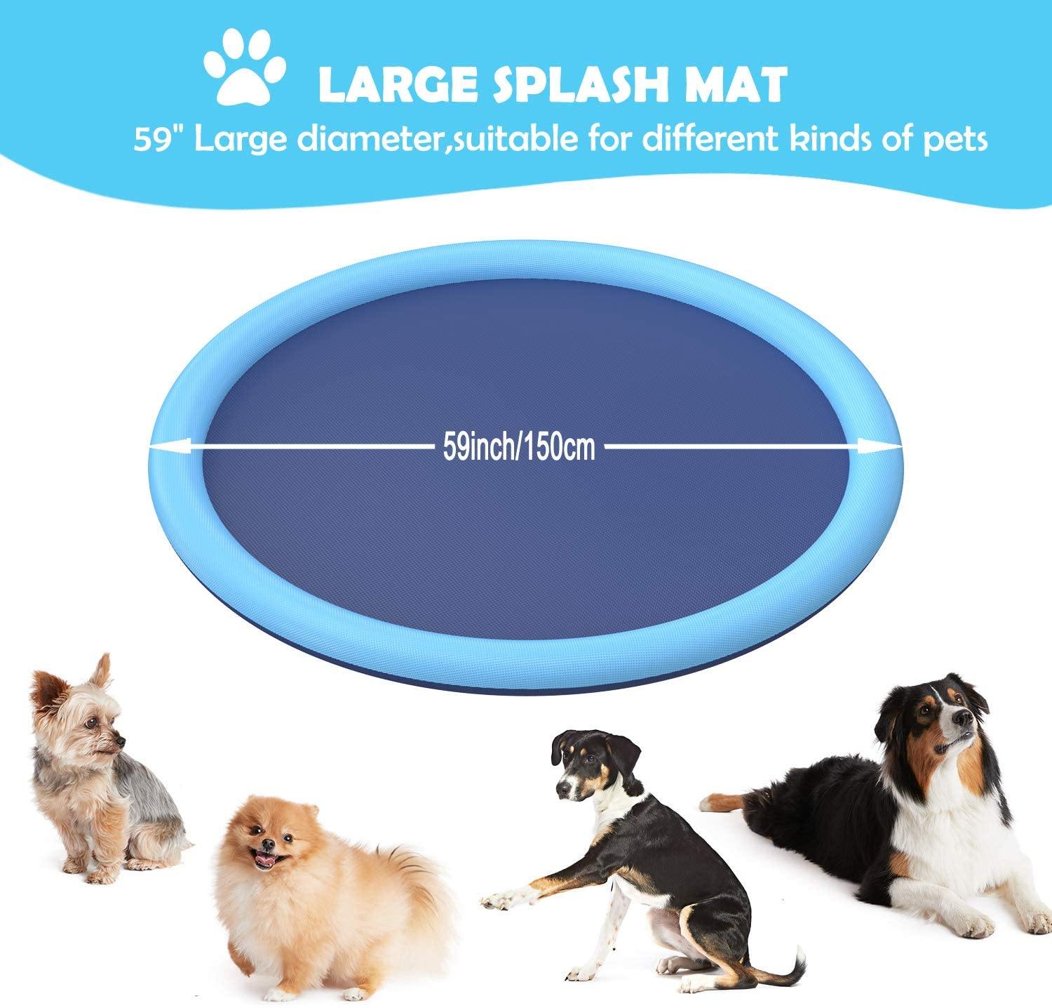 Dog Pool with Sprinkler | Summer Outdoor Water Play Mat - PetsLoveSurprises
