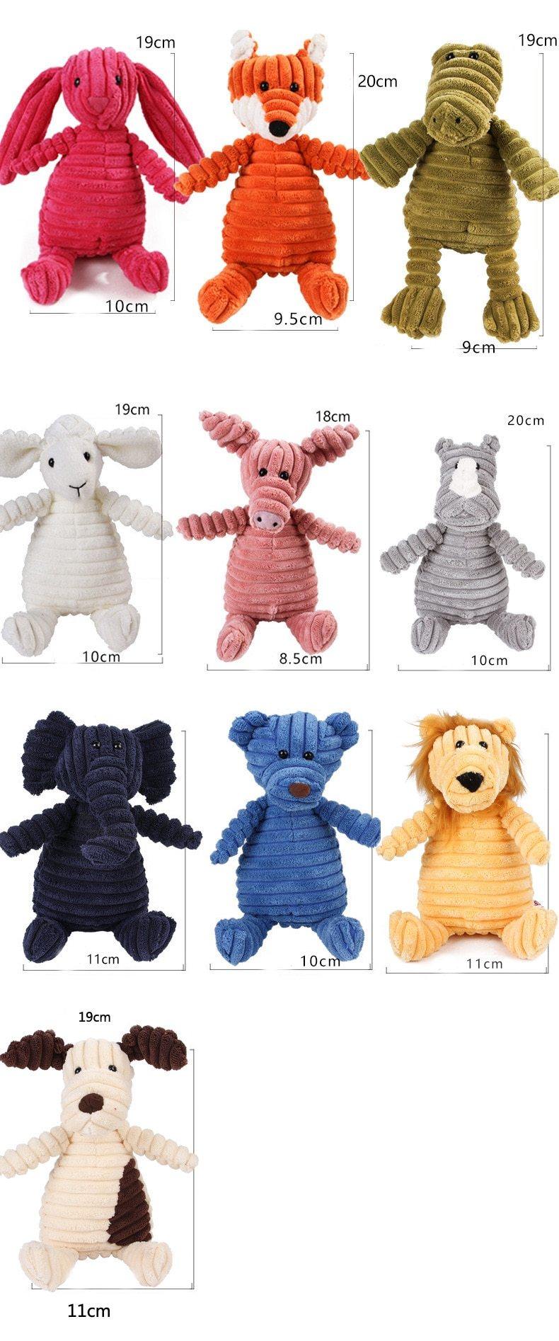 Zoo Plush Chew Squeaky Toys - PetsLoveSurprises
